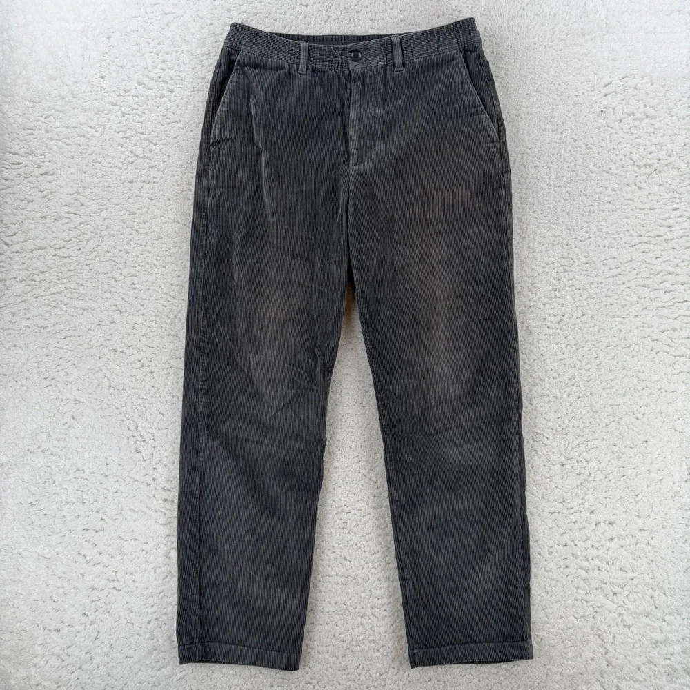 Gap Corduroy Pants Mens Medium 34x28 Gray Regular Fit Stretch Elastic Waist